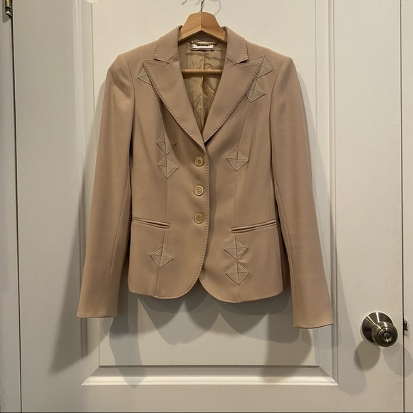 Moschino Appliqué Khaki Blazer - Picture 2 of 3
